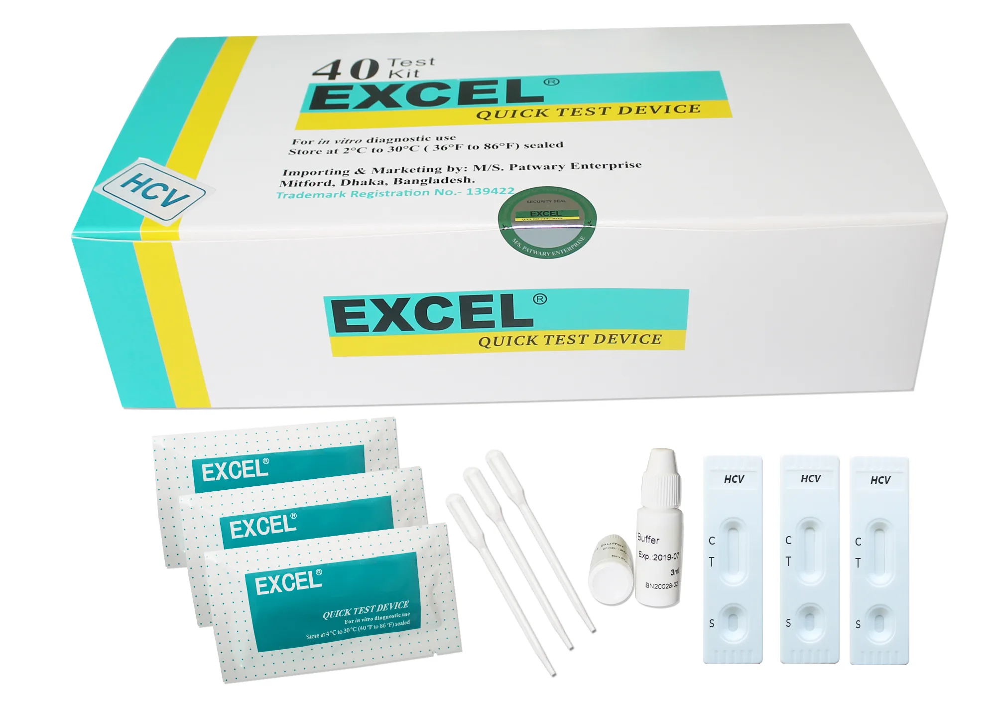 Excel HCV Rapid Test Device for Hepatitis C